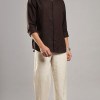 Cocoa Brown Linen Shirt