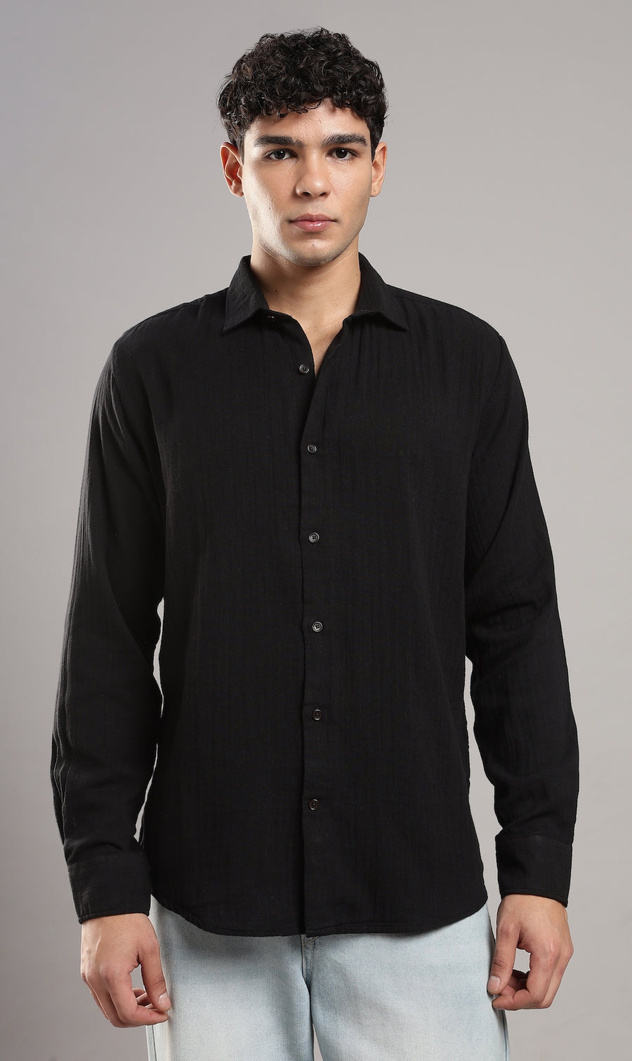 Coal Black Gauze Shirt