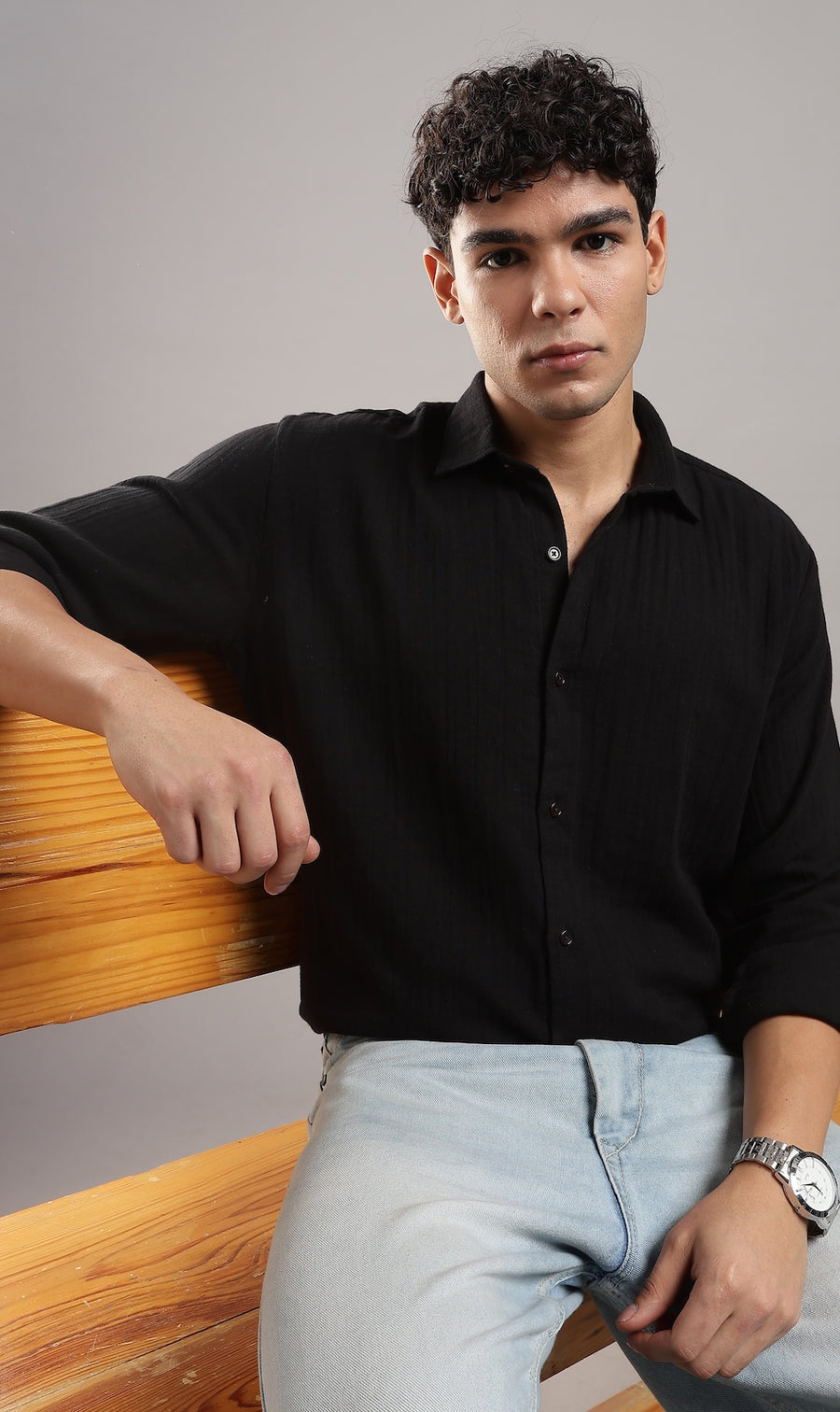 Coal Black Gauze Shirt