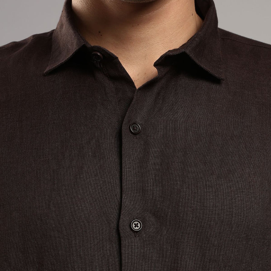 Cocoa Brown Linen Shirt