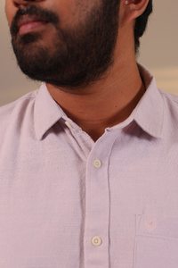 Man in lavender shirt, front-facing