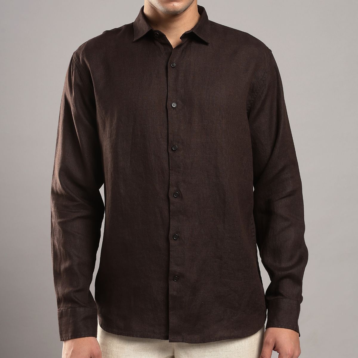 Cocoa Brown Linen Shirt