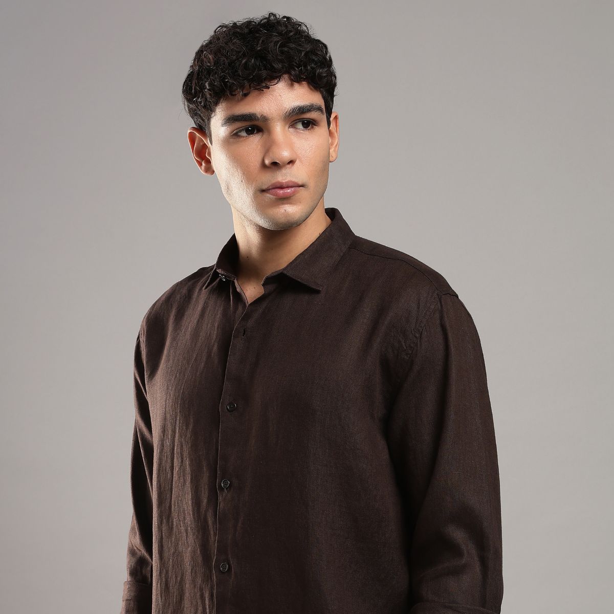 Cocoa Brown Linen Shirt