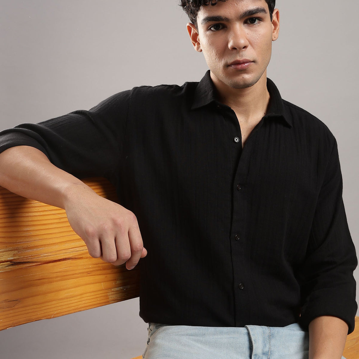 Coal Black Gauze Shirt