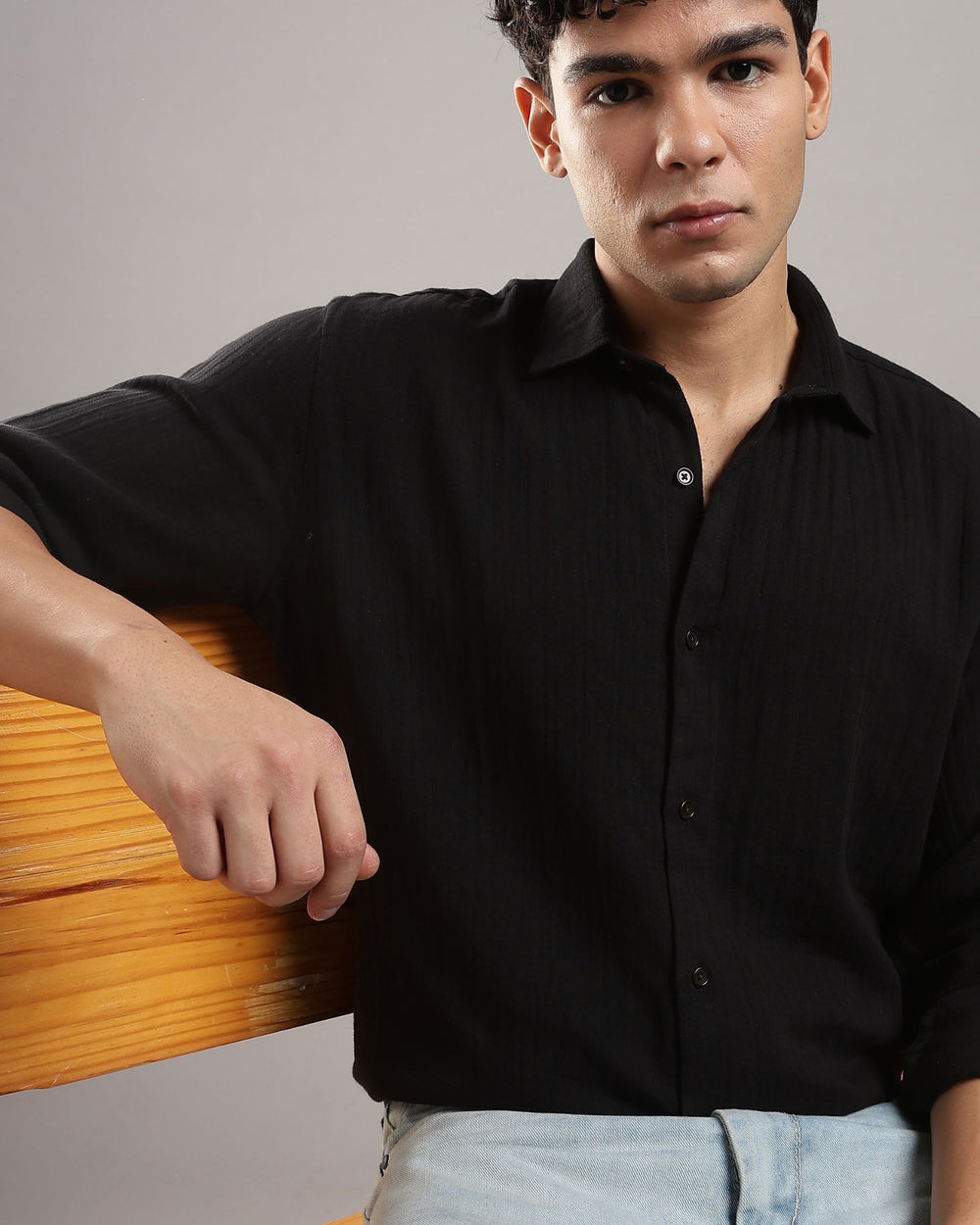 Coal Black Gauze Shirt