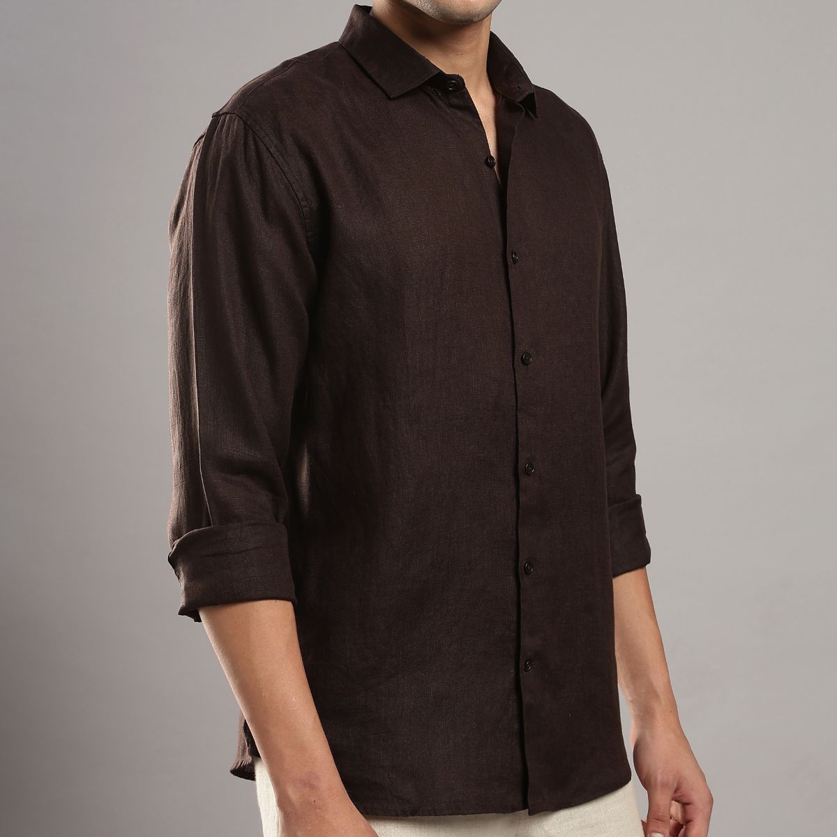 Cocoa Brown Linen Shirt