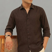 Cocoa Brown Linen Shirt