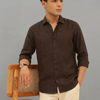Cocoa Brown Linen Shirt