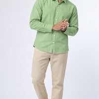 Lime Linen Cotton Shirt