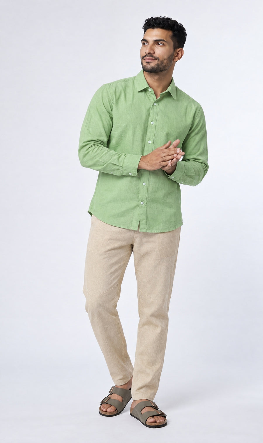 Lime Linen Cotton Shirt