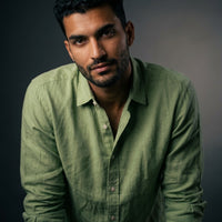 Lime Linen Cotton Shirt