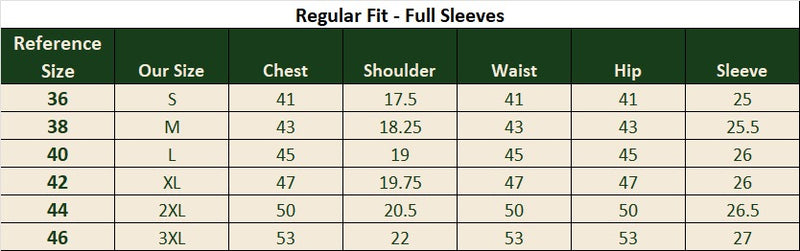 Cora Linen Shirt size chart