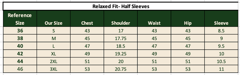 Sunshine Linen Shirt size chart
