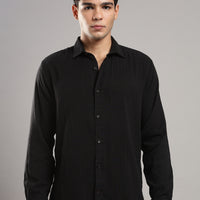 Coal Black Gauze Shirt – front view