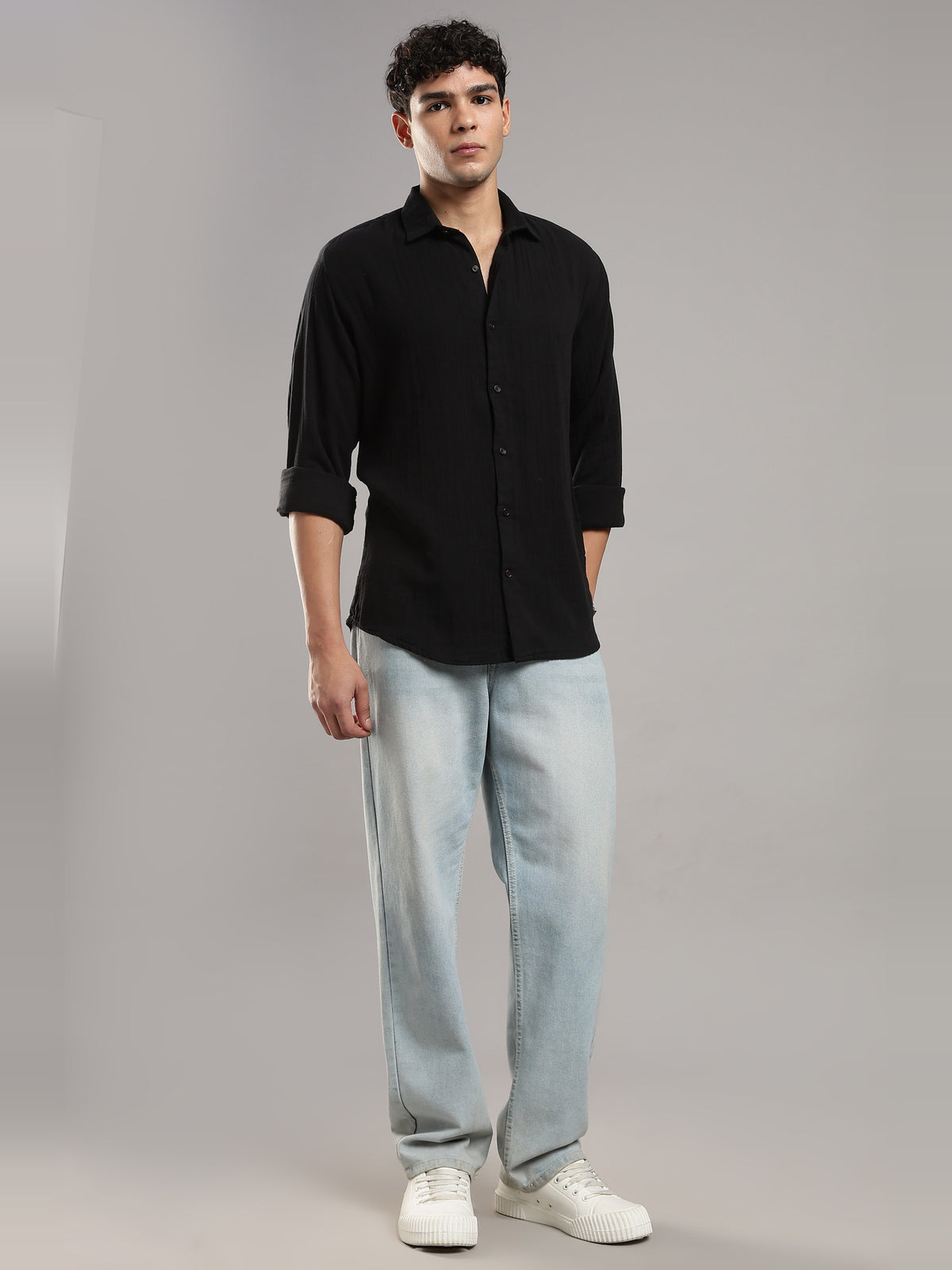 Coal Black Gauze Shirt