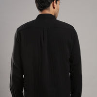 Coal Black Gauze Shirt – back view