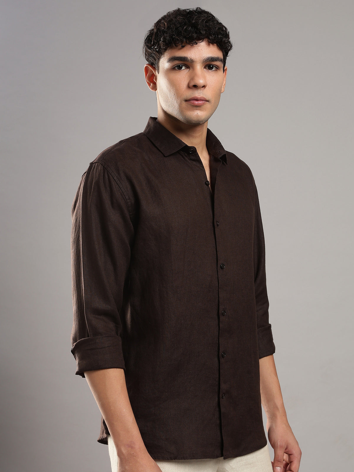 Cocoa Brown Linen Shirt
