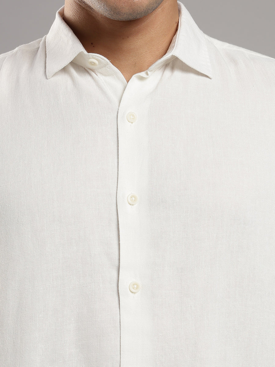 Cora Linen Shirt – collar and placket detail