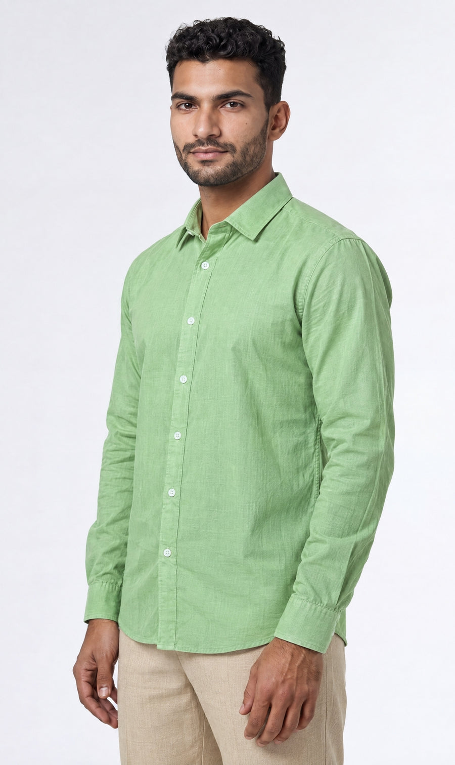 Lime Linen Cotton Shirt