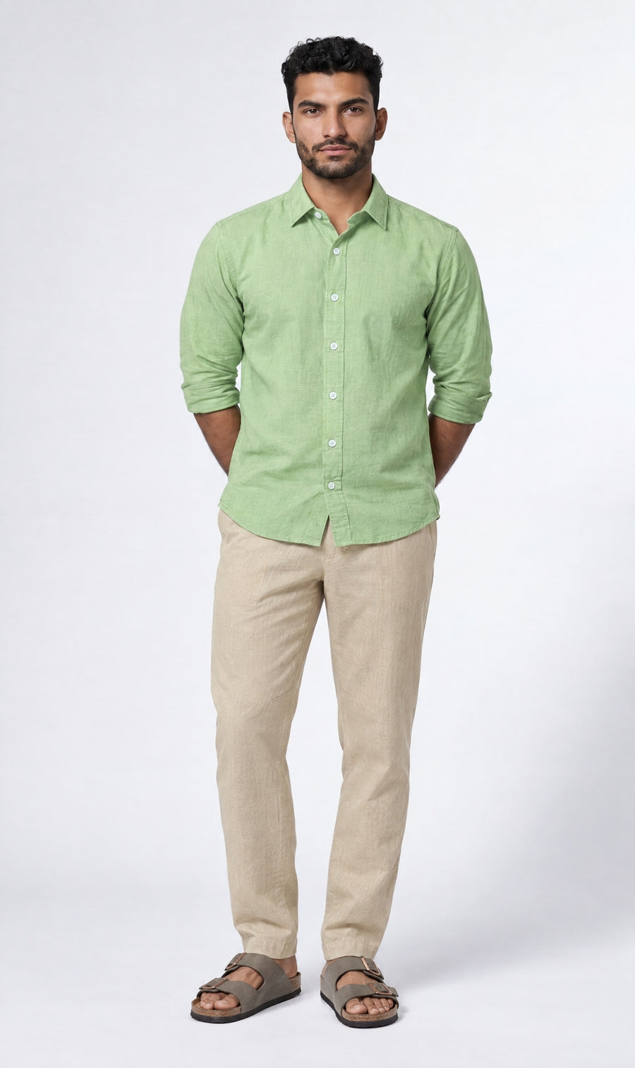 Lime Linen Cotton Shirt