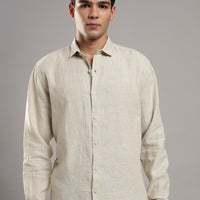 Oatmeal Linen Shirt – front view