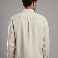 Oatmeal Linen Shirt – back view