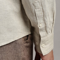 Oatmeal Linen Shirt – cuff detail