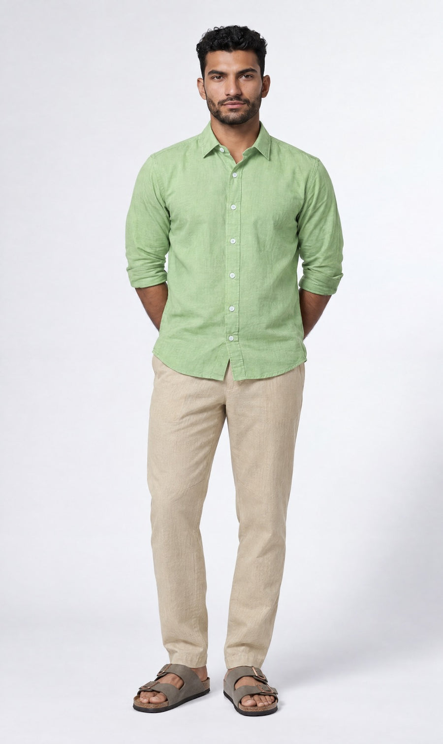 Lime Linen Cotton Shirt