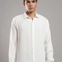 Salt White Gauze Shirt – front view