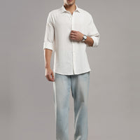 Salt White Gauze Shirt – full-length view