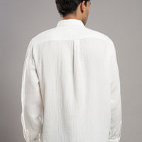 Salt White Gauze Shirt – back view