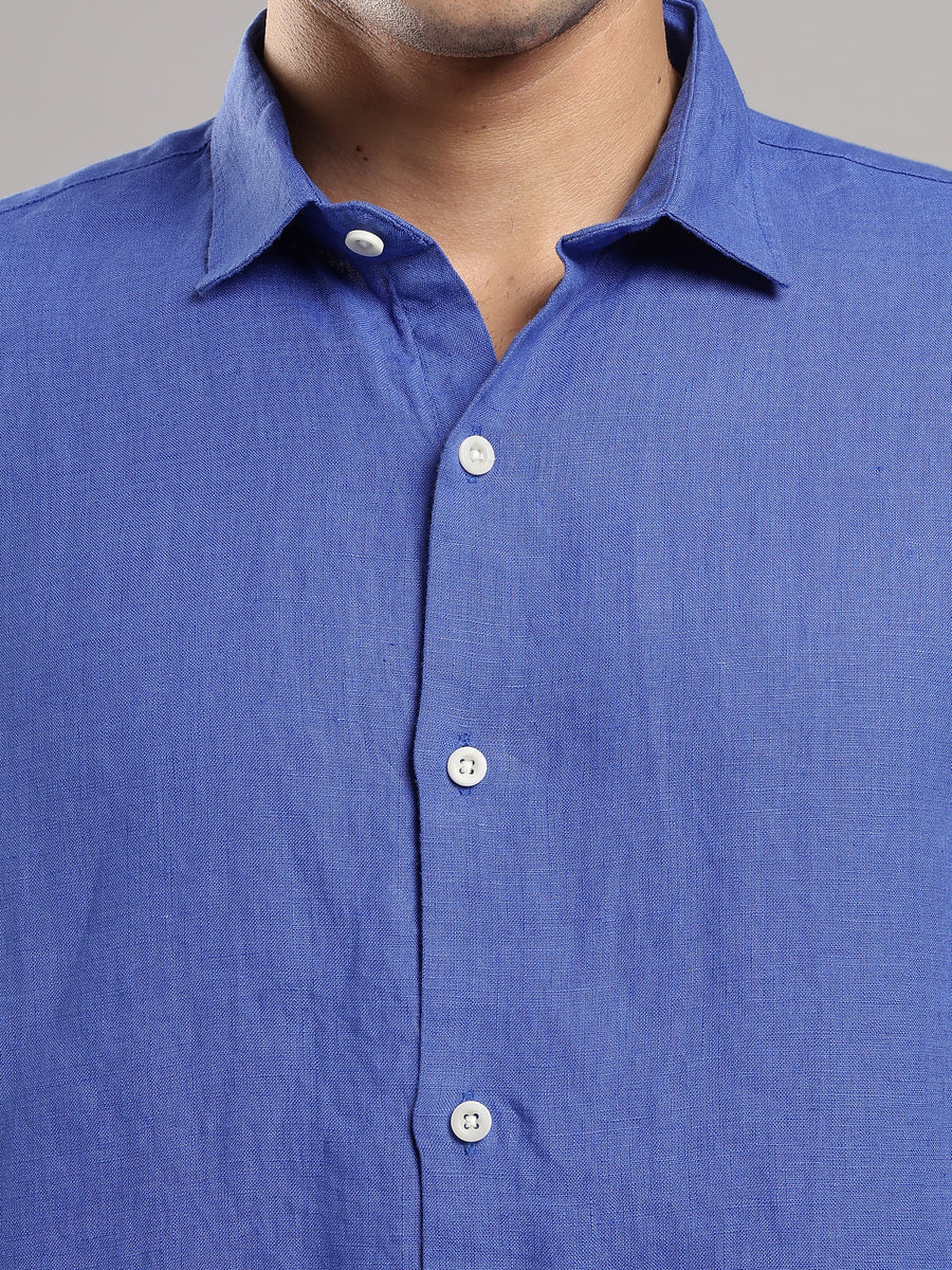 Sora Linen Shirt – collar and placket detail